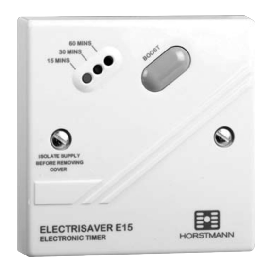 Horstmann Electrisaver User And Installation Instructions Manual