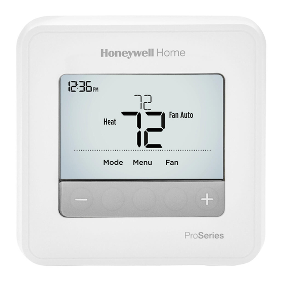 Honeywell T4 Pro Thermostat TH4110U2005 Manual | ManualsLib