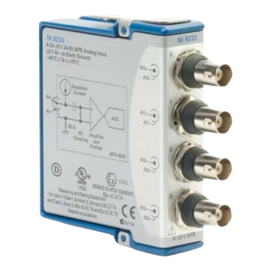 National Instruments NI 9233 Operating Instructions Manual