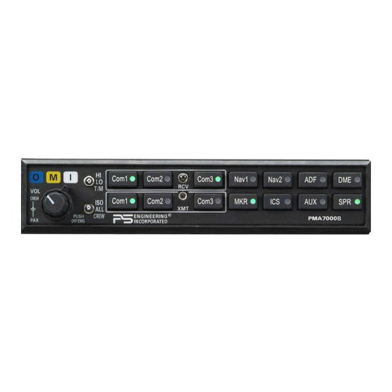 PS Engineering PMA7000B System Installation And Operation Manual