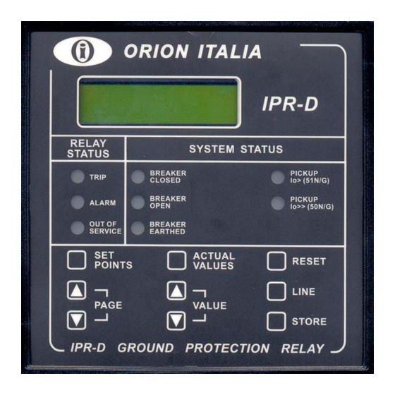 ORION ITALIA IPR-D Instruction Manual