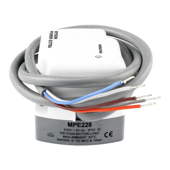 Myson MPE 228 Quick Manual