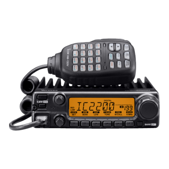 Icom Amateur IC-2200H Quick Reference Manual