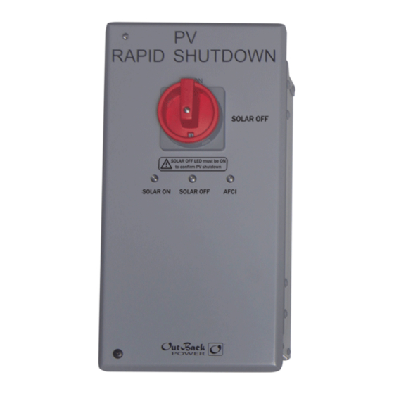 EnerSys OutBack Power Rapid Shutdown Initiator Quick Start Manual