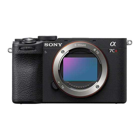 Sony a7CR Help Manual