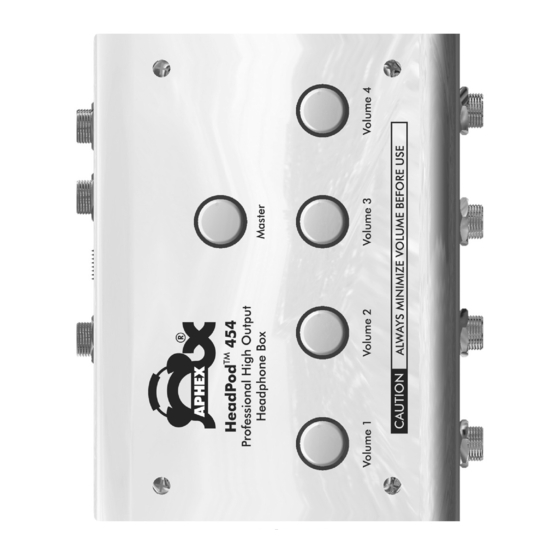 Aphex HeadPod 454 Instruction Manual