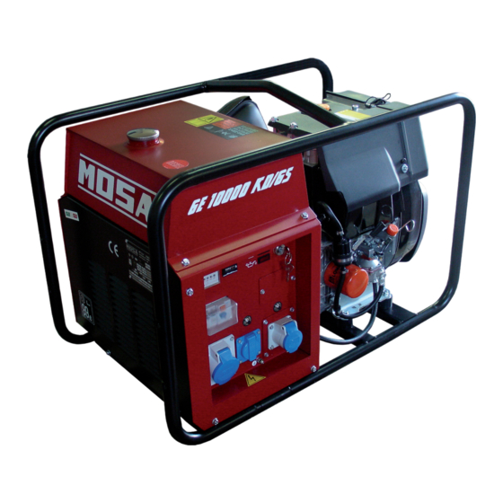 Mosa GE 10000 KD/GS Manuals
