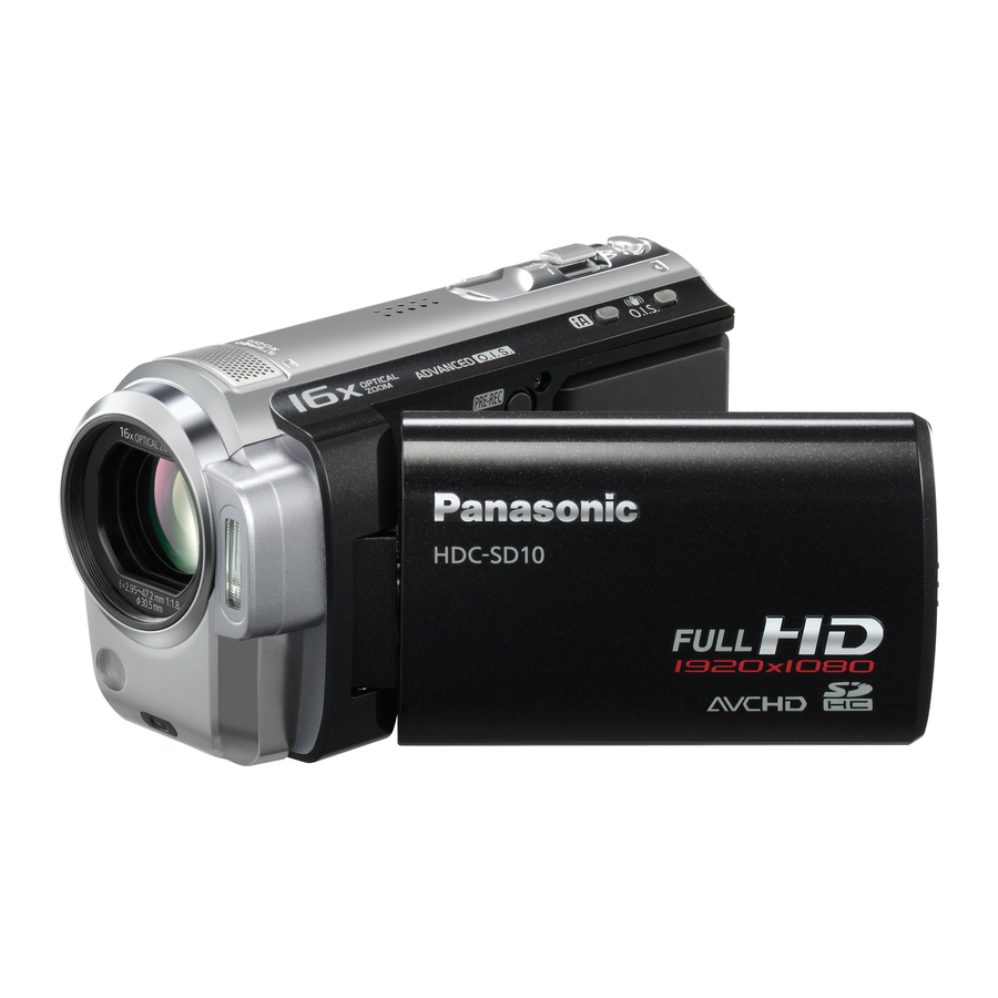 Panasonic HDC-SD10 Operating Instructions Manual