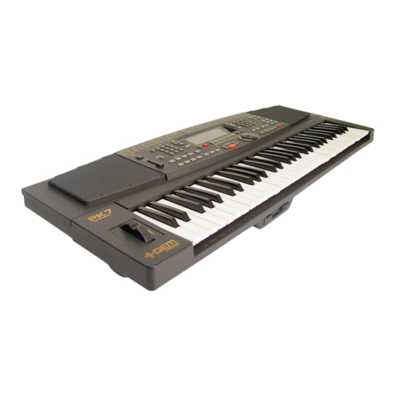 GEM PK7 Electronic Keyboard Manuals