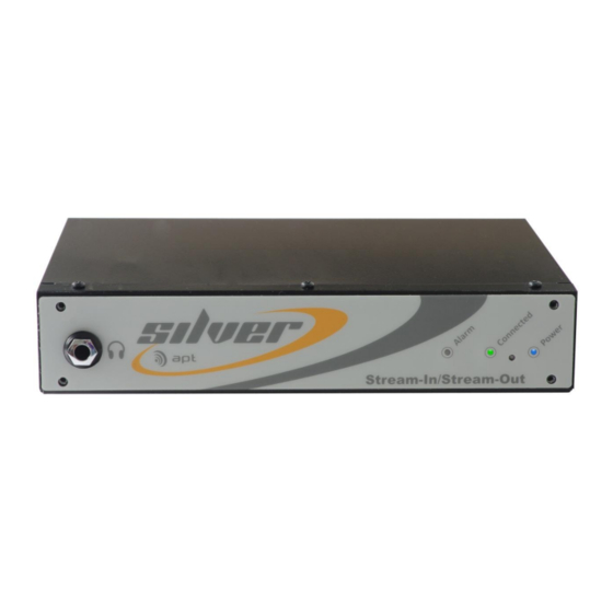 User Manuals: Silver Apt Stream-In Music Equipment