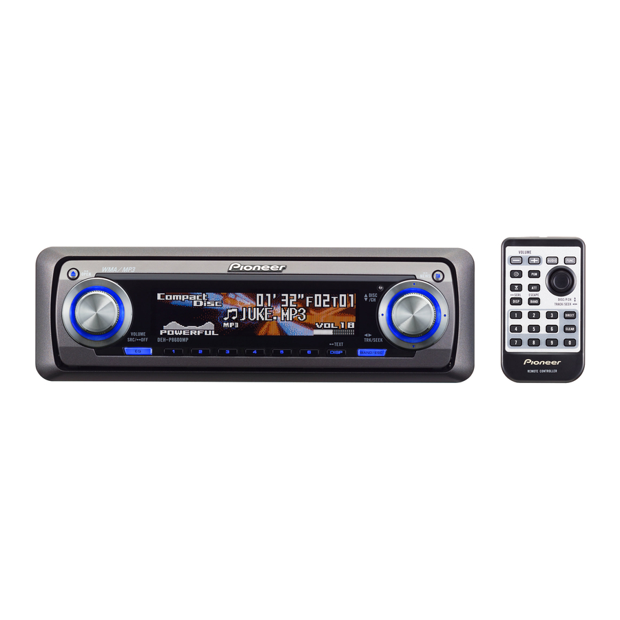 Pioneer DEH-P8600MP Operation Manual
