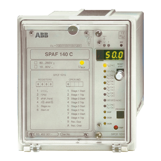 ABB SPAF 140 C User Manual And Technical Description