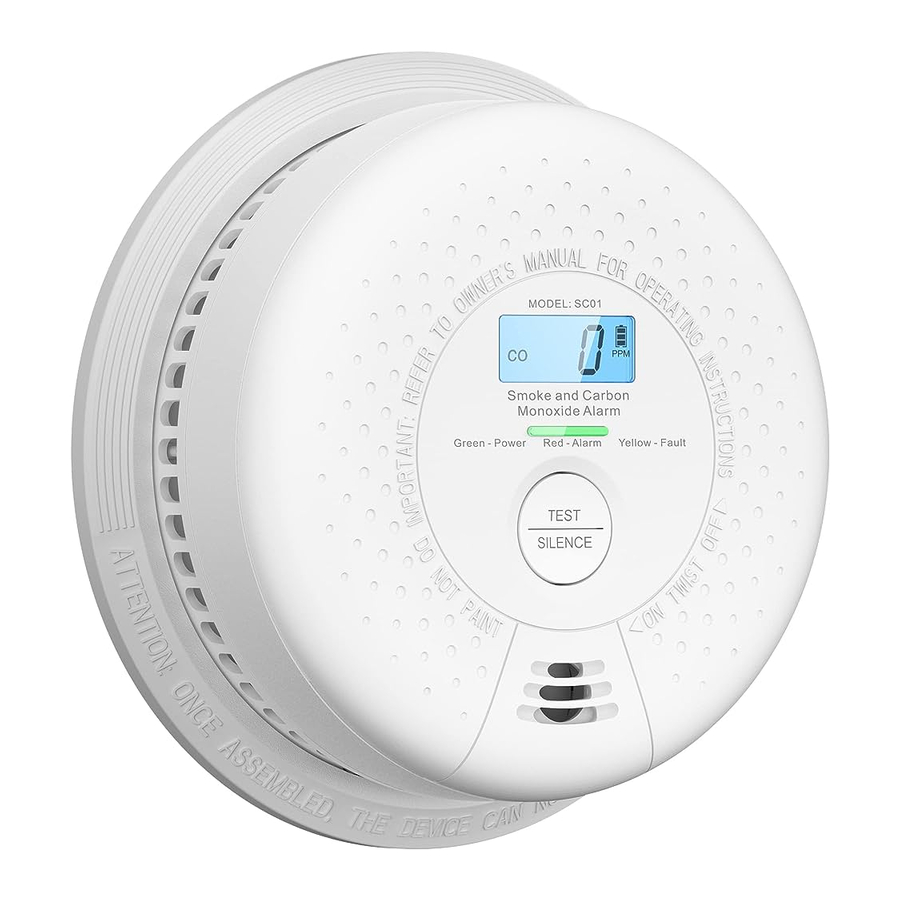 X-Sense SCO1/SC02/SCO7/SC08 - Smoke and Carbon Monoxide Alarm Manual