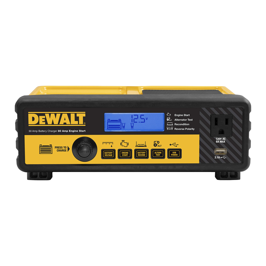 DeWALT DXAEC801B, DXAEC801BCA - 30A Bench Battery Charger with 80A Engine Start Manual