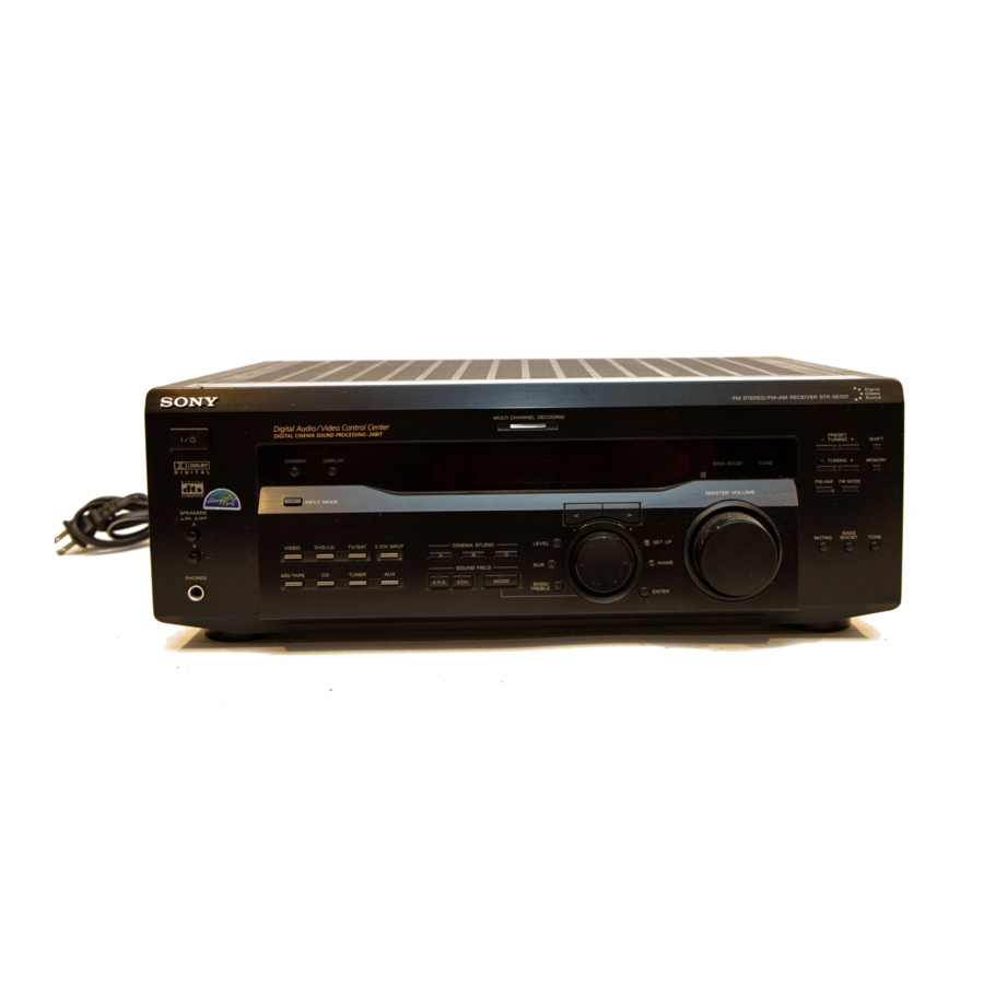 Sony STR-DE445 - Fm Stereo/fm-am Receiver Manuals