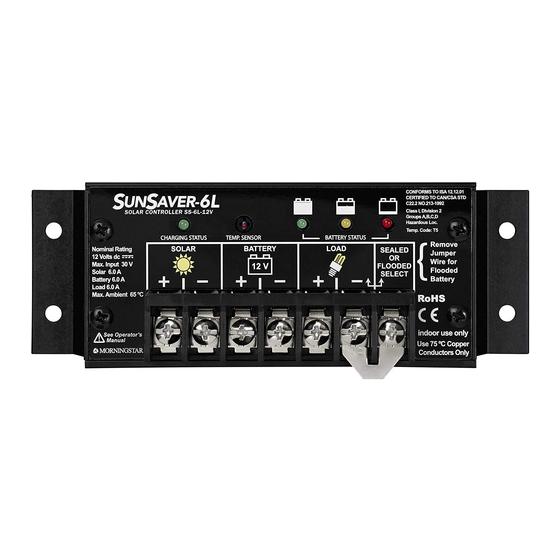 Morningstar SunSaver SS-6 Quick Start Manual