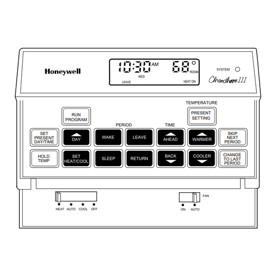 Honeywell CHRONOTHERM T8624C Manuals