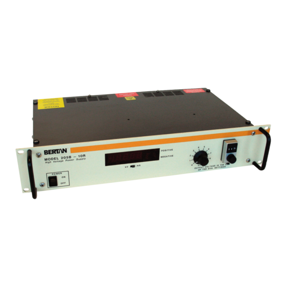 Spellman 205B-01R Instruction Manual