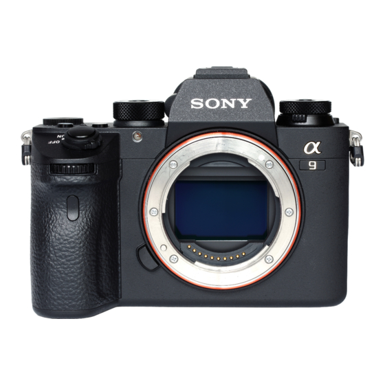 Sony Alpha 9 Full-frame Mirrorless Camera Manuals