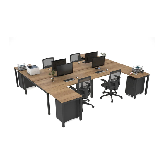 Jason.L Quadro Square leg 4 person corner workstation H configuration Assembly Instructions Manual