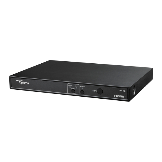 Optoma 3D-XL Quick Start Card