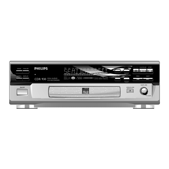 Philips CDR 930 Manual