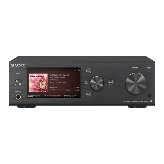 Sony HAP-S1 Quick Start Manual