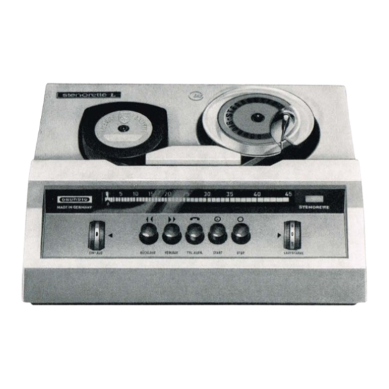 Grundig Stenorette L Operating Instructions Manual