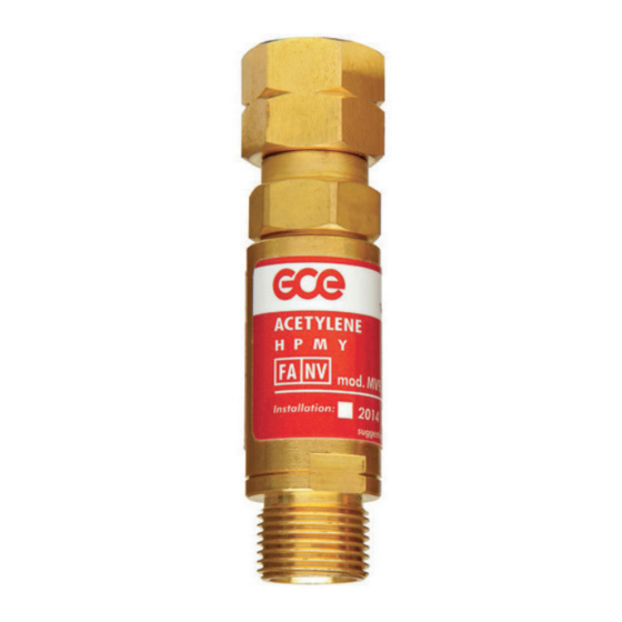 GCE SAFE GUARD-2 Flashback Arrestor Manuals