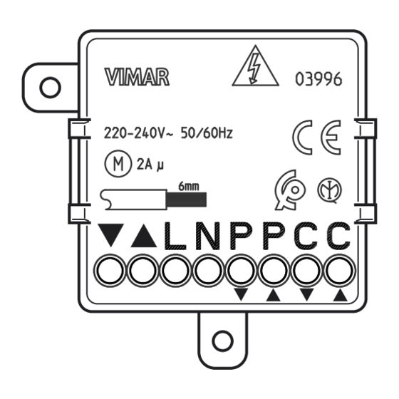 Vimar LINEA 30196 Series Instruction Manual
