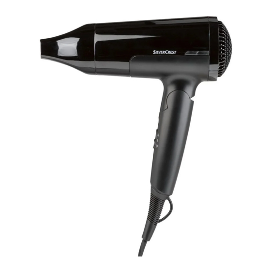 Silvercrest SRH 1600 A1 Travel Hairdryer Manuals