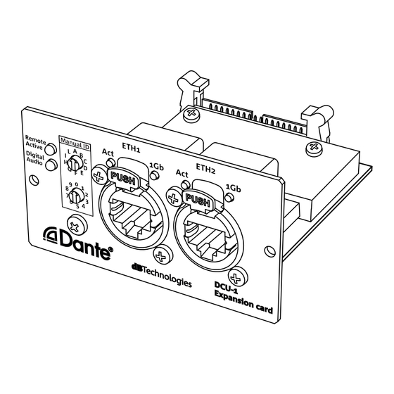 dBTechnologies DCU-1 Quick Start User Manual