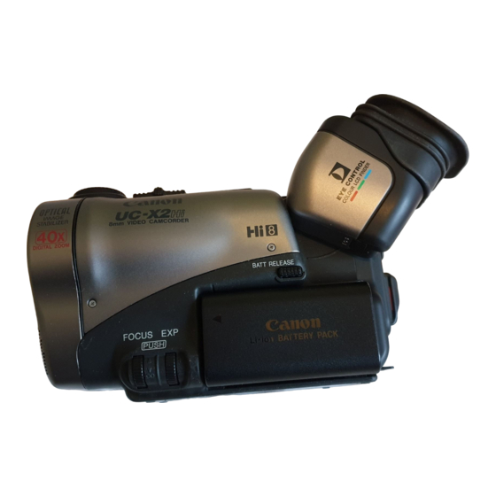 Canon UC-X2 Hi 8mm Video Camcorder Manuals