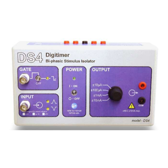 Digitimer DS4 Operator's Manual