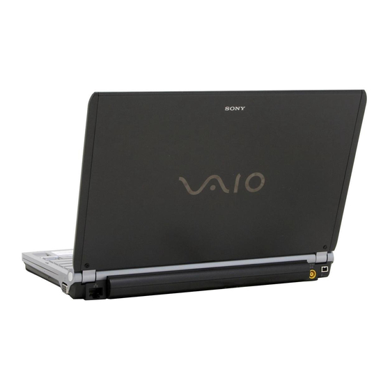 Sony VAIO VGN-TX850P Supplementary Manual