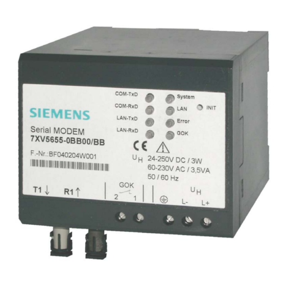 Siemens 7XV5655-0BB00 Manuals