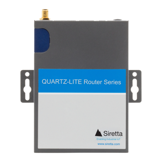 User Manuals: SIRETTA QUARTZ-LITE Series Router