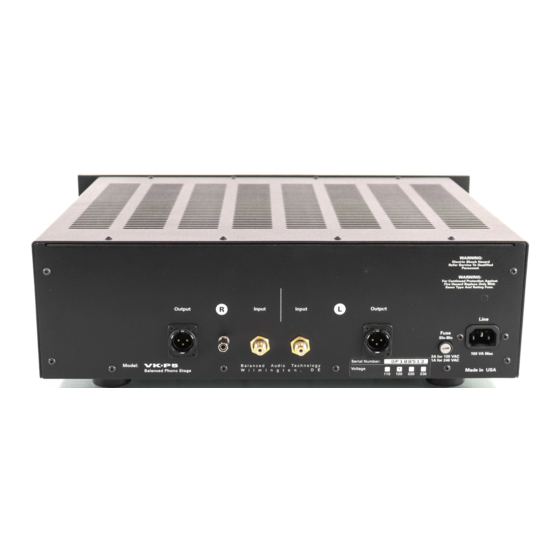 Balanced Audio Technology VK-P5 Owner's Manual