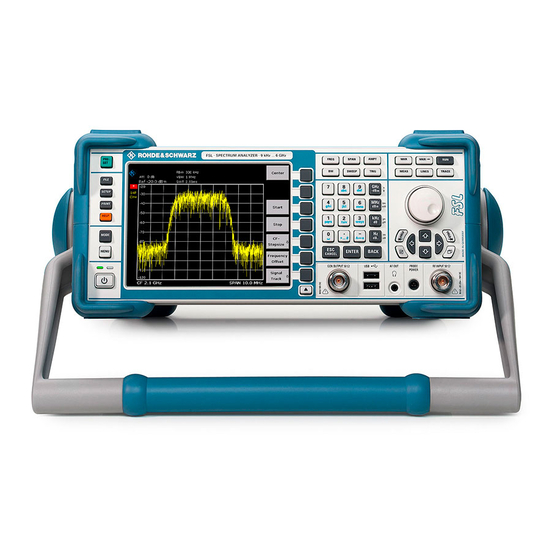 Rohde & Schwarz R&S FSL3 Manuals