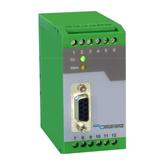 CONNECTRIC motrona ZU 252 Operating Instructions Manual