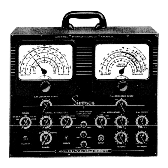 Simpson Electric 479 Operator's Manual