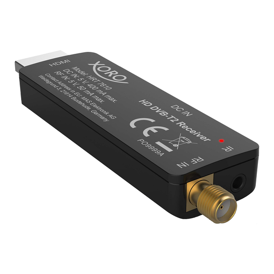 Xoro HRT 7610 Instructions For Use Manual