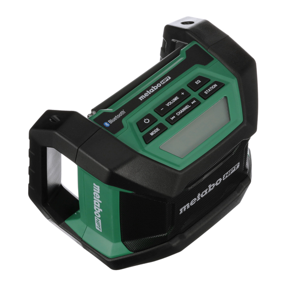 User Manuals: Metabo HPT UR 18DA Bluetooth Radio