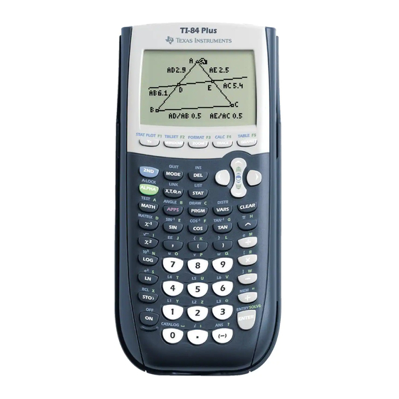 Texas Instruments TI-84 Plus Silver Edition Manual
