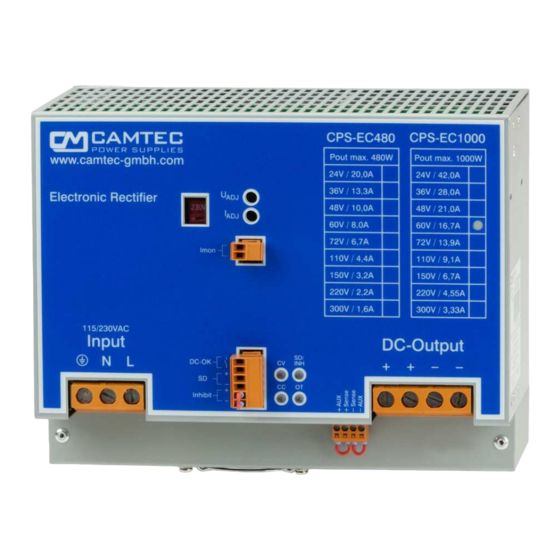 Camtec CPS-EC1000 Manuals