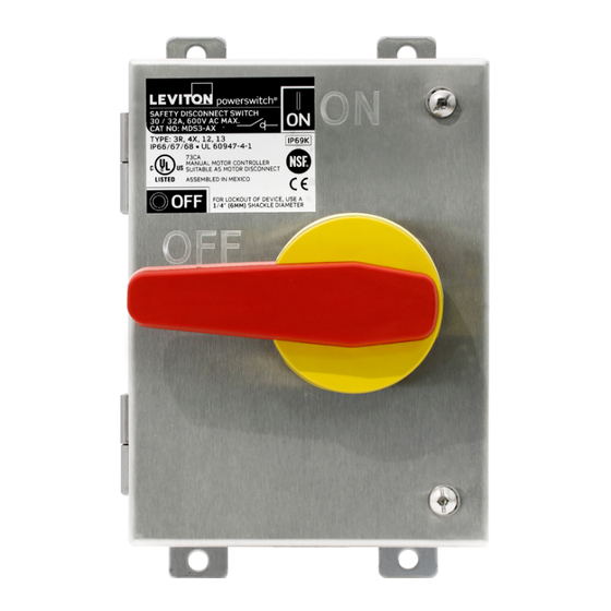 Leviton powerswitch MDS3 Manual
