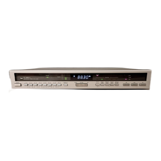 Dual CT 1460-1 Service Manual
