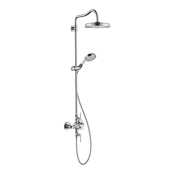 Axor Montreux Showerpipe 16572 1 Series Installation/User Instructions/Warranty