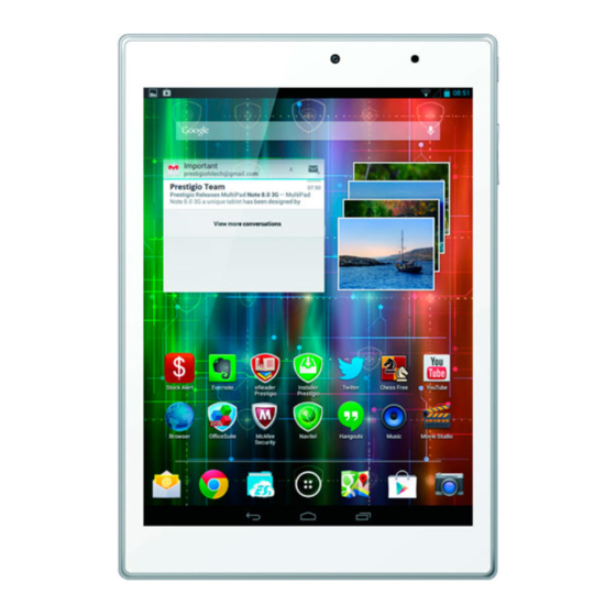 Prestigio MultiPad PMP7079D3G QUAD Quick Start Manual