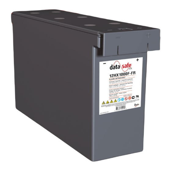 EnerSys DataSafe 12HX1000F-FR Installation, Operation And Maintenance Instructions